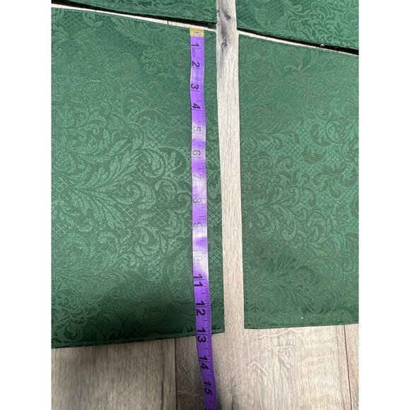 Jaclyn Smith Traditions 4-Piece Green Damask Placemats 60% Cotton 40% Polyester - Picture 5 of 7